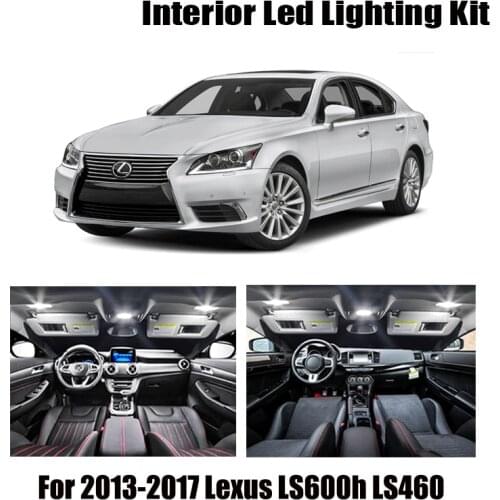 9pcs White Canbus LED Bulbs Interior Map Dome Light Kit For 2013-2015 2016 2017 Lexus LS600h LS460 Trunk Cargo Lamp