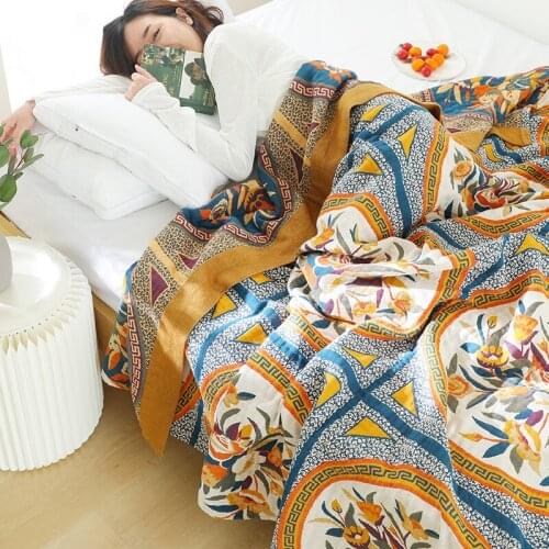 Summer Cooling Nordic Style Geometric Sofa Blanket Breathable Office Nap Chair Rugs Tapestry Air Conditioning Quilt Home Decor