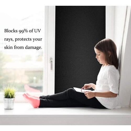 Frosted Privacy Protection Glass Sticker Black Color Window Film Static Cling Total Blackout No Glue Window Glass Privacy Film