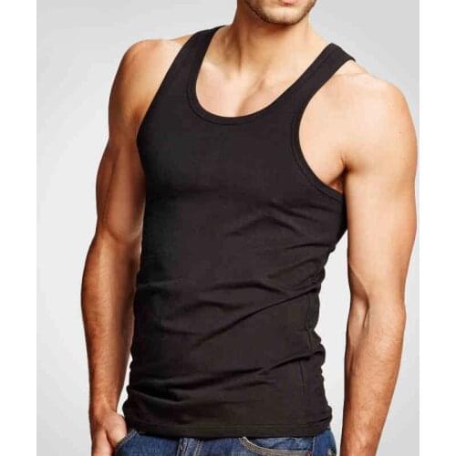 Fashion Mens Cotton O-Neck Tank Tops Summer Male Sleeveless V-Neck Vest Casual Gilet Tank Tops Fitness Tights High Flexibility