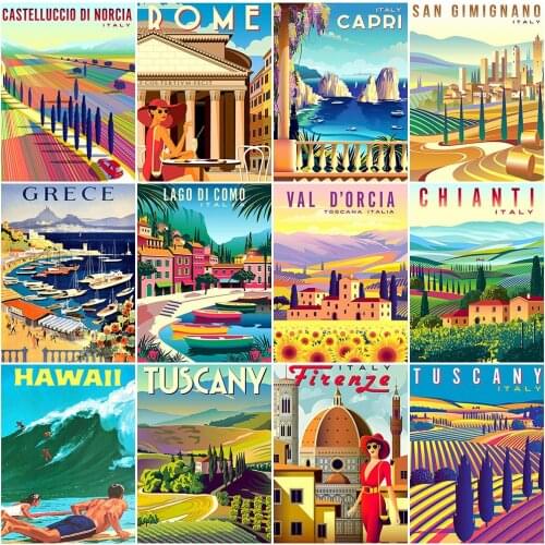 MomoArt Diamond Embroidery Scenery Picture Crafts Diamond Painting City Cross Stitch Mosaic Full Square Round Handmade Gift