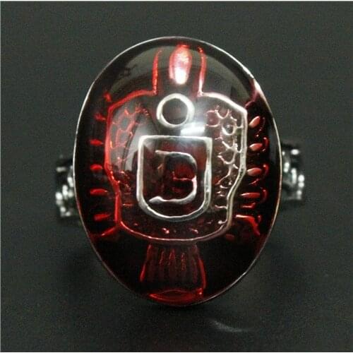 2015 Red Stone The Vampire Diaries Ring 316L Stainless Steel Men Boys Fashion Cool Man Biker Ring