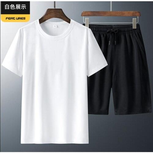 2021 New Summer Men Casual T shirt+Beach Shorts Sets Jogging Pants Sportswear streetwear