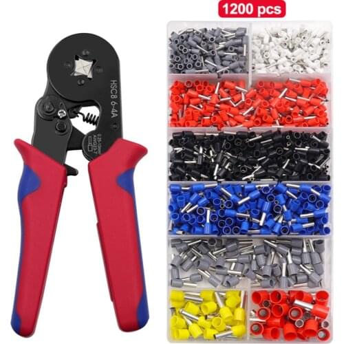 Crimp Wire Ferrules Kit Hexagonal Sawtooth Ratchet Crimping Set Wire Terminal Crimper Connector Plier Set Insulated Terminator