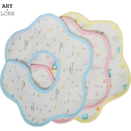 Newborn Baby bib octagonal Saliva Towel Infant Feeding Towel Boys Girls Burp Cloth Cotton Bibs 360 Degree Breathable Waterproof