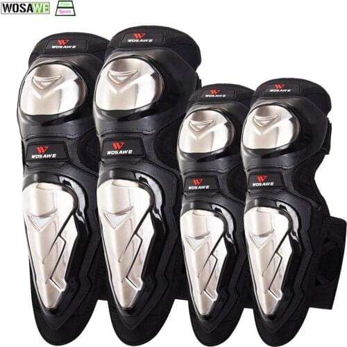 WOSAWE Outdoor Sports Stainless Steel Knee Protector Elbow Protection Snowboard Hockey Skiing Bicycle MTB Knee Pads