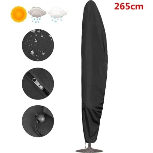 Outdoor Banana Umbrella Cover Garden Patio Cantilever Parasol Protective Cover with Zipper Waterproof Dustproof 265cm