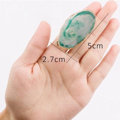 Professional Resin Marble Nail Art Palette Ring Gel Polish Mixing Tray DIY Color Plate With Adjustable Finger Ring Manicure Tool