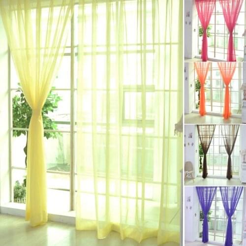 Simple Voile Solid Sheer Tulle Curtains Window Curtains For Living Room The Bedroom Window Screening Panel Cortinas