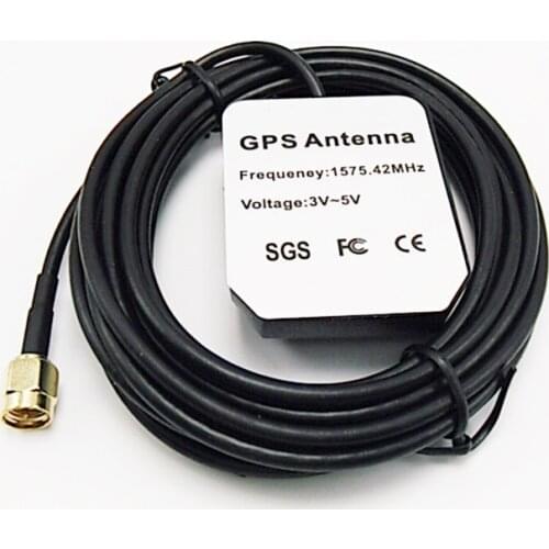 Right Angle SMA Male Plug GPS Active Antenna Aerial Connector Cable for Car Dash DVD Head Unit Stereos