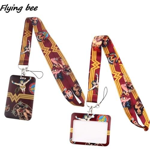 Flyingbee X1968 Movie Women Fashion Lanyards ID Badge Holder Bus Pass Case Cover Slip Bank Credit Card Holder Strap Cardholder
