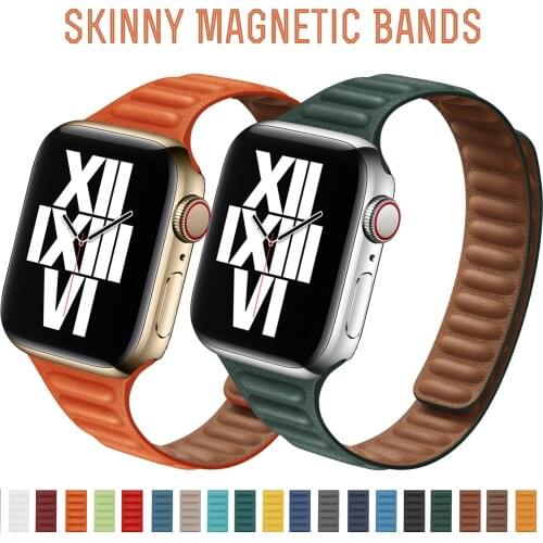 Leather link loop strap For apple watch band 44mm 40mm iWatch series 6 SE 5 4 3 2 1 watchbands bracelet 42mm 38mm Wristbands