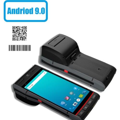 S60 Android 9 PDA Data Collector 1D 2D 4G Wifi GPS with Built-in Thermal Printer Barcode Scanner for Express Warehouse Inventory