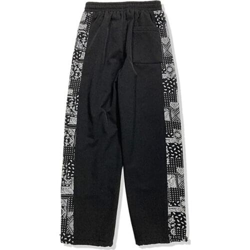 Wide Track Pants Men Sport Sweatpants 2021 Autumn Joggers Bandana Paisley Printed Running Trousers Male Sportswear Tracksuit