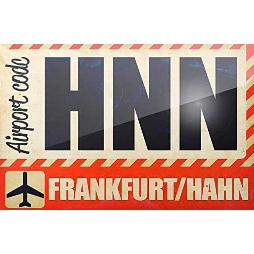 SIGNCHAT Metal Sign Airportcode Hnn Frankfurt Hahn Tin Sign 8X12 Inches