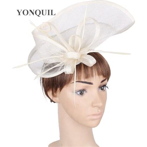 Ladies Elegant Feather Flowers Women Fascinators Hairclips For Wedding Bridal Hair Accessories Ladies Cocktail Headwear SYF284
