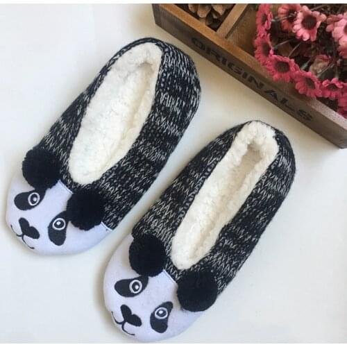 Women Winter Cozy Warm Fuzzy Plush Lined Slipper Boat Socks Cartoon Animal House Indoor Booties Non Slip Foot Warmer Shoes SOft