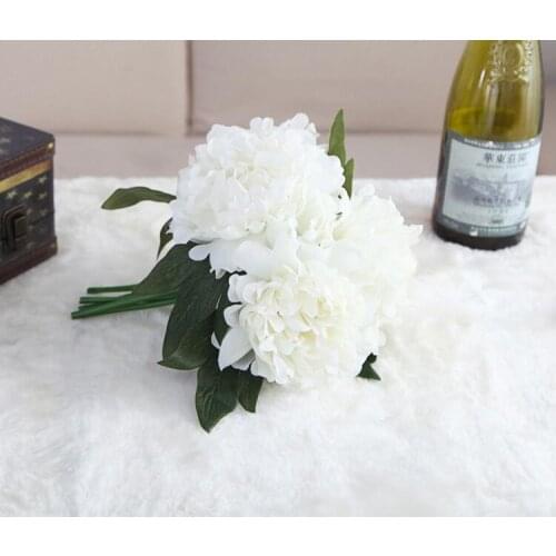 1Pcs 5 Heads Artificial Silk Flowers Hydrangeas Bridesmaid Bridal Bouquet Home Living Flower For Party Wedding Decoration