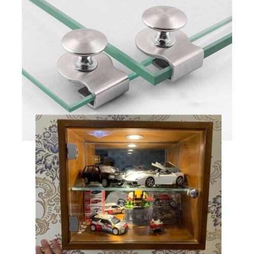 1PCS Metal Glass Door Knob Cupboard display case Pull Handle Bathroom Shower room Punch-free Hardware furniture accessories