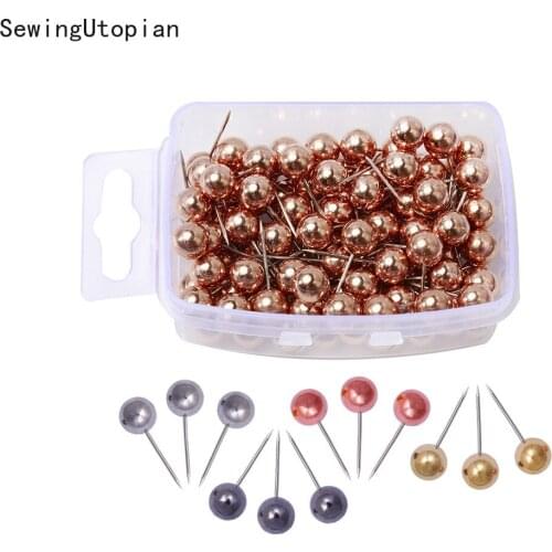 100PCS 6MM Round Pearl Head Sewing Needles Stitch Pins Wedding Bride Dress Dressmaking Patchwork Accessories DIY Craft