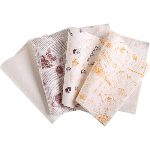 26X36CM Wax Paper Food Grade Grease Paper Food Wrappers Wrapping Paper For Bread Sandwich Burger Fries Oilpaper Baking Tools