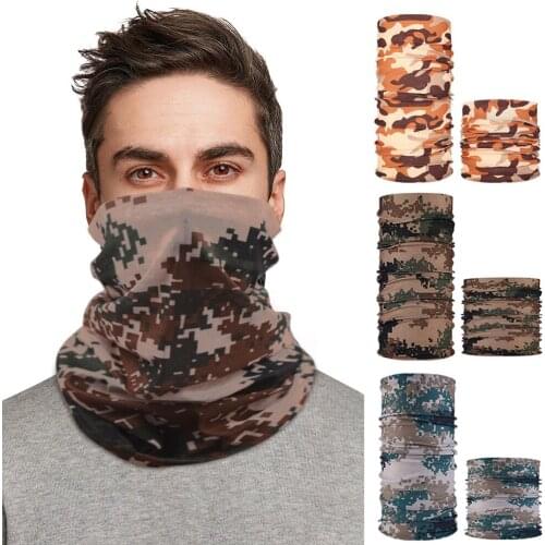 3/9pcs Comfortable Hiking Scarves Camouflage Print Cycling Bandana Outdoor Riding Running Hiking Sunscreen Headwear