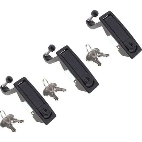 3pcs RV Boat Compartment Lock Door Flush Lever Latch with Key for Trailers