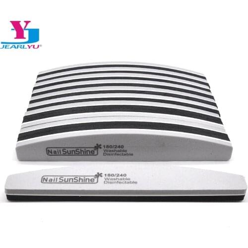 5/10 Pcs/Lot Black Grey Thick Sponge Nail Files 100/180 180/240 Grit Manicure File Nails Accessory Tools Buffing Nail Supplies