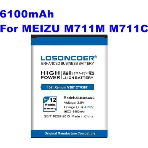 LOSONCOER 6100mAh AB4400AWMC Battery for PHILIPS Xenium V387 CTV387 High Capacity Battery
