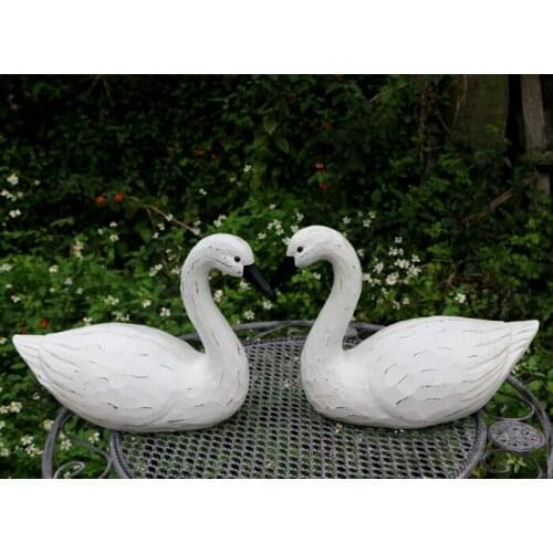 American Country Garden Old Retro Animal Decoration Resin Lovery Swan Landscape Groceries Living Room Ornament