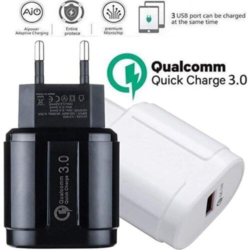 USB Charger Quick Charge 3.0 Qualcomm QC3.0 Fast Charging EU Plug Mobile Phone Charger For iPhone Samsung Xiaomi QC 3.0 Charger