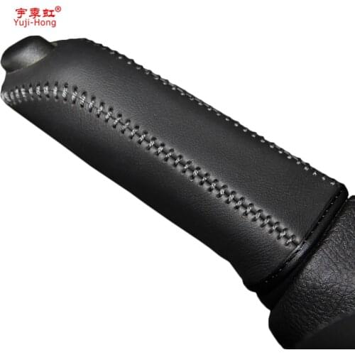 Yuji-Hong Car Handbrake Covers Case for BMW 320i X1 M3 1 / 3 Series Genuine Leather Auto Handbrake Lever Cover