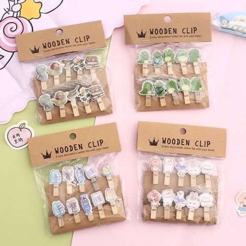 10 Pcs/Pack David Statue Dinosaur Wooden Clip DIY Cartoon Photo Clips Clothespin Craft Party Decoration Clip