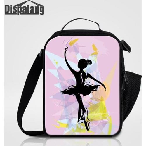 Women Cute Ballet Cooler Bag Girl Small Portable Container Insulation Food Package Student Messenger Lunch Bags Kids Picnic Pack