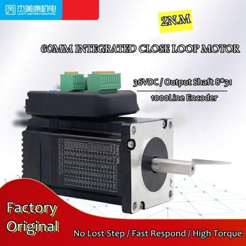 JMC Original Nema 24 Integrated Close Loop Servo Motor & Drive 2N.M DC36V 1000Line Encoder for 3D Print CNC Machine