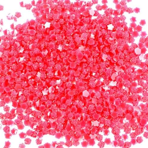 1000Pcs Resin Rose Red Rose Decoration Crafts Kawaii Cute Flatback Cabochon Embellishments For Scrapbooking DIY Accessories
