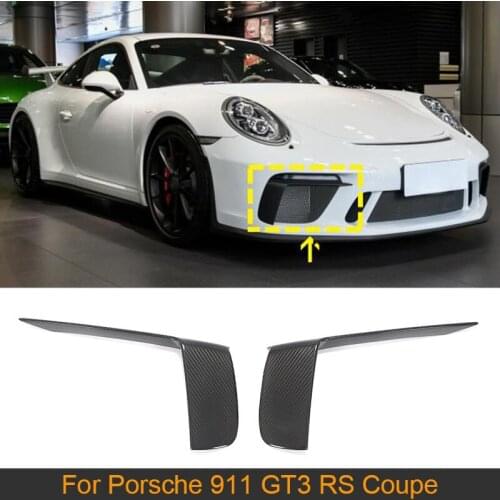 Dry Carbon Car Front Bumper Air Intake Vent Trim Cover For Porsche 911 Gt3 RS Coupe 2 Door 2017 2018 Front Air Vent Covers Trims