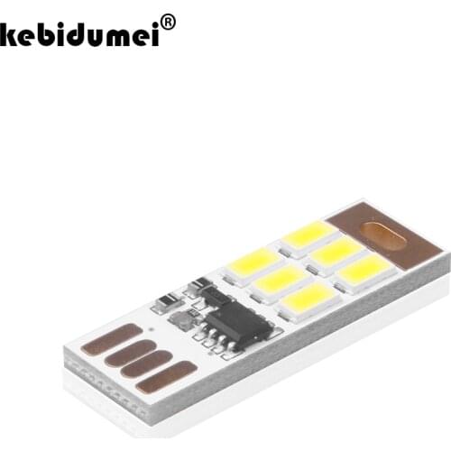 Kebidumei Fashion Hot Sale USB LED Light 1W 5V Lamp 6 LED Bulb Touch Dimmer Warm/Pure white Light For Power Bank Computer Laptop