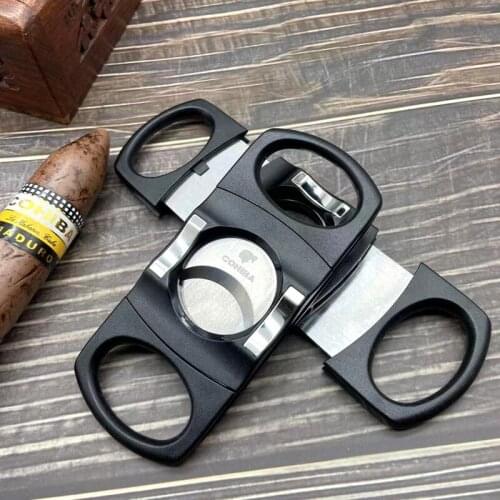 COHIBA Mini Cigar Cutter Guillotine Pocket Zigarren Cigar Tray Sharp Smooth Cigar Holder Accessory Tobacco Smoking Accessories