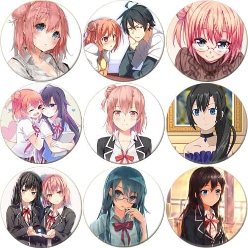 My Youth Romantic Comedy Is Wrong As I Expected Japanese Anime Brooch Cosplay Badge Backpacks Button Girl Clothes LAWY