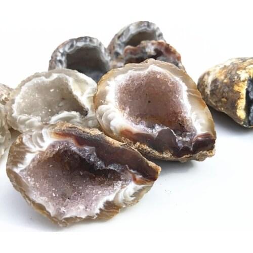 Natural Rough Agate Stone Small Rock Crystal Geodes Twin Agate Geodes Mineral Specimens Decoration Gift