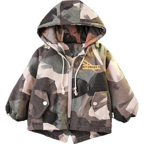 New Jackets Boy Camouflage Winter Thickness Kids Coats Children Outerwear Autumn Winter 9BBT016