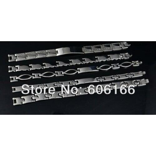 Wholesale 5 style MIX 8.25" 8.5" Stainless Steel Bracelet Mens Chains Bracelets Fashion Jewelry Free Shipping