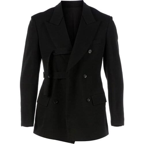 Original design double - breasted loose belt suit jacket oversize runway show men