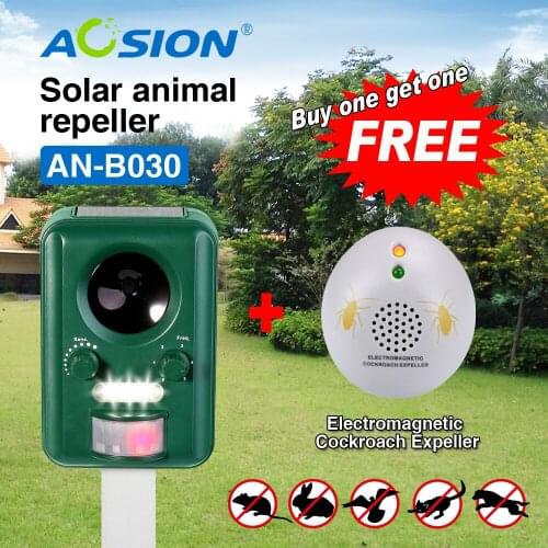 BUY Aosion Garden Solar ultrasonic animal dog cat bird bird fox repeller repellent chaser (got cockroach repeller EU plug free)