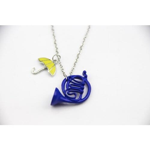 Fashion How I Met Your Mother Blue French Horn Necklace Pendant with Chain TV Jewelry For Men And Women Gifts