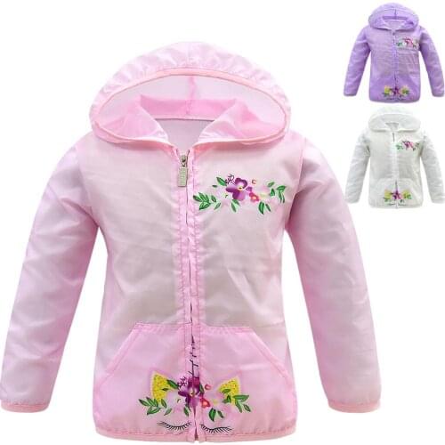 Girls Unicorn Coats For Kids Sun Protection Clothing Hooded Coats Girl Jacket Children Jackets For Kids Clothes Beach Sun Jacket