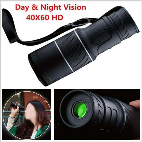 Portable Telescope 40x60 Military HD Professional Monocular Zoom Binoculars Night Hunting Optic Scope Big Vision Telescopio