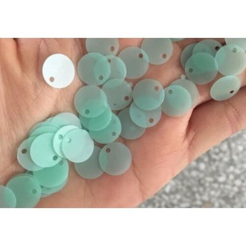Sewing supplies 12 mm concave-convex light blue-green translucent matte polished sequins garment accessories