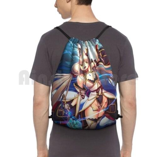 Nia ( Blade ) Backpack Drawstring Bags Gym Bag Waterproof Xenoblade Nia Blade Anime Girls Catgirl